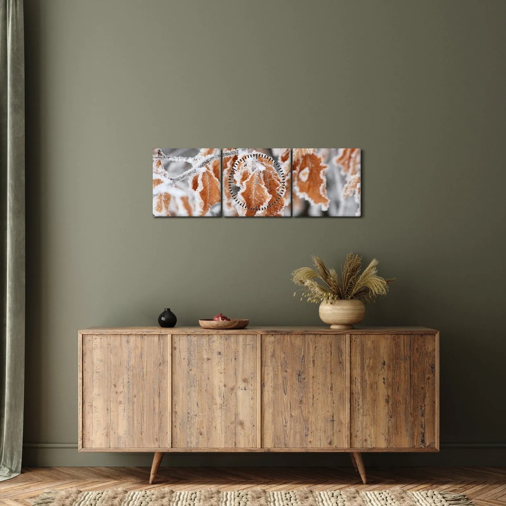 Kép - Fagyott levelek (órával) (90x30 cm)