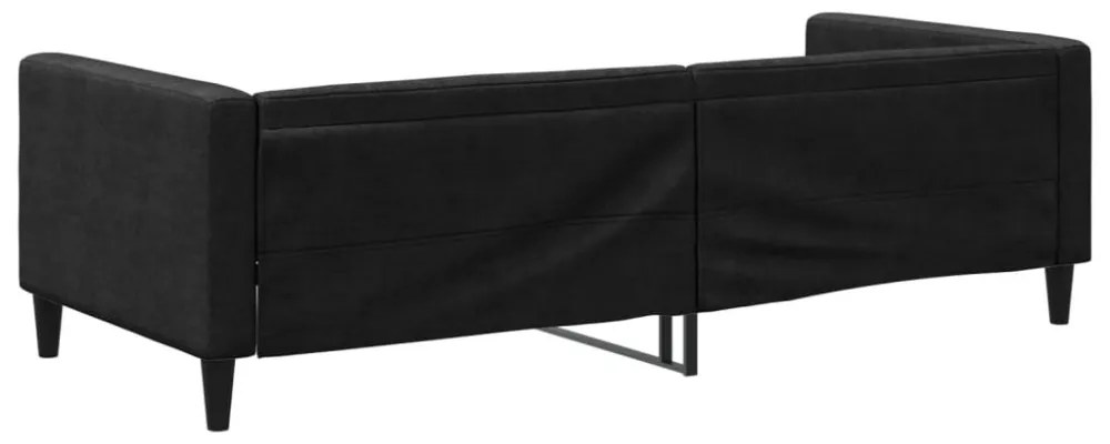 fekete szövet kanapéágy 90 x 200 cm