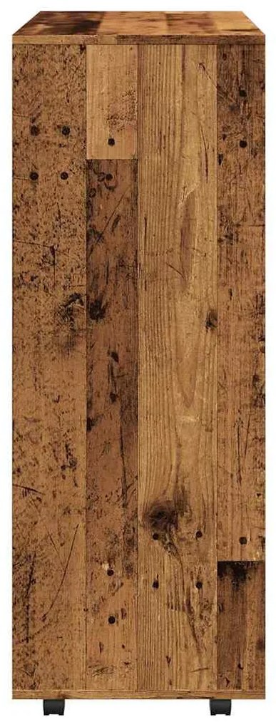 antik fa színű szerelt fa ruhásszekrény 80 x 40 x 110 cm