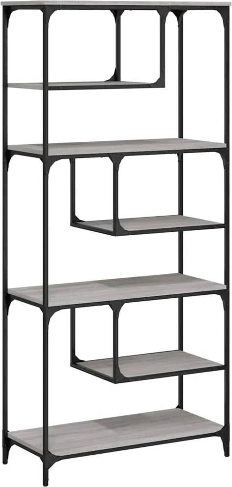 vidaXL szürke sonoma színű szerelt fa könyvespolc81x36x176 cm