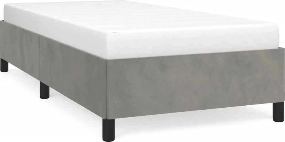 vidaXL világosszürke bársony ágykeret matrac nélkül 80x200 cm