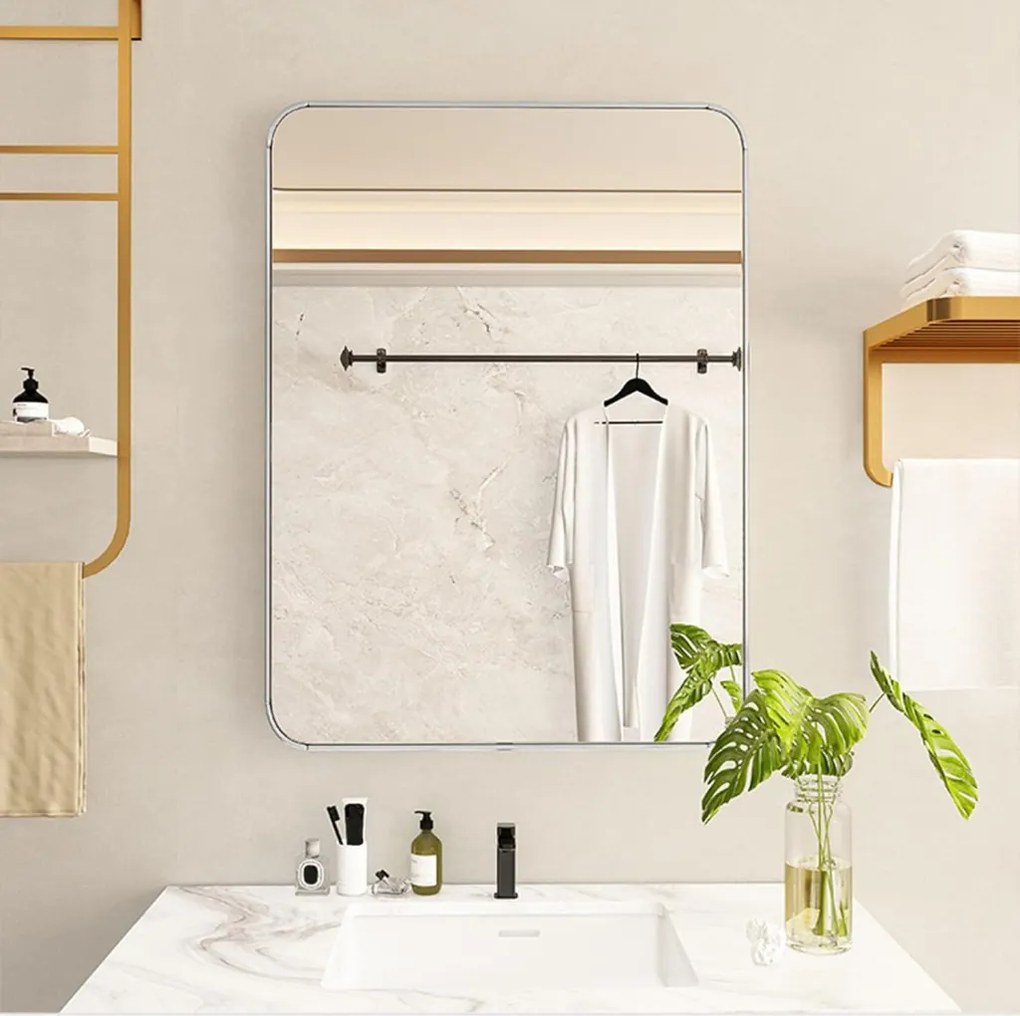 Fürdőszobai tükör 50x70 cm fehér FUR-1714-1