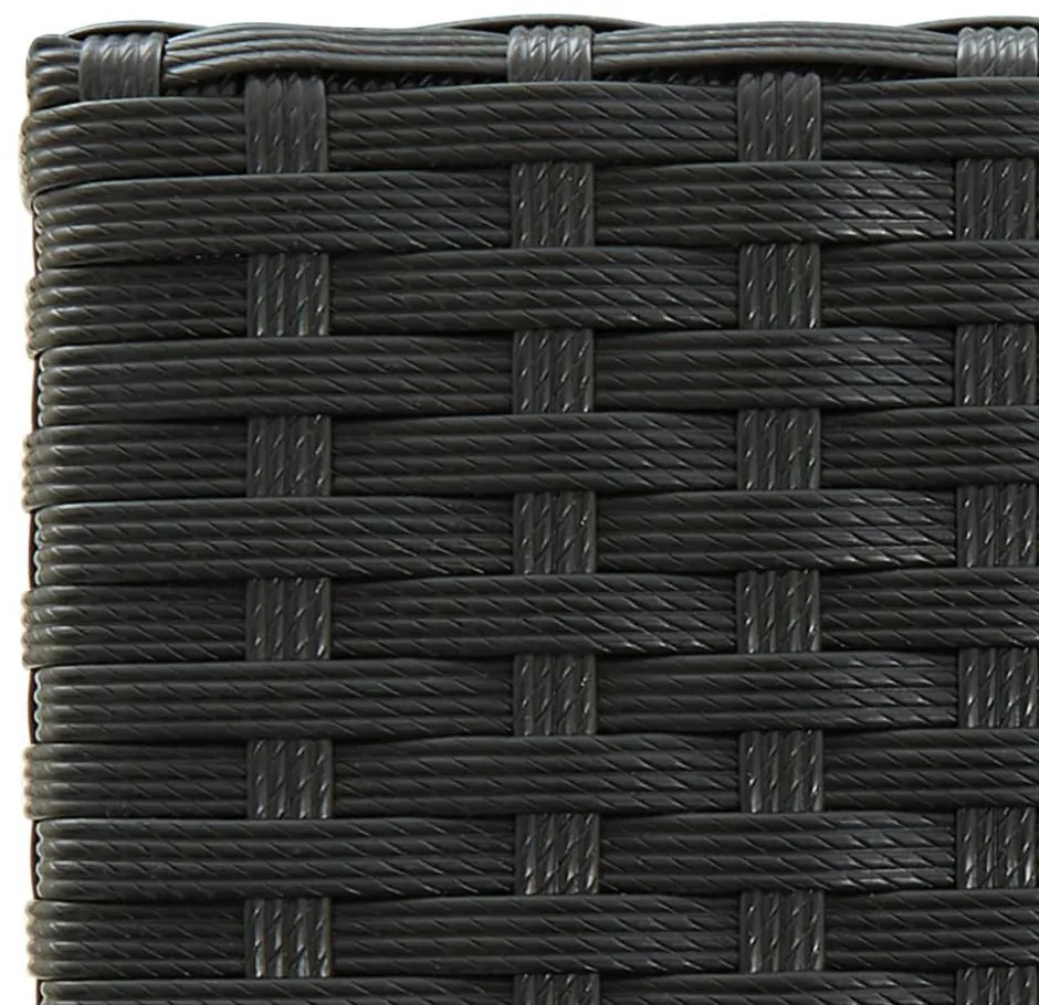 5 részes fekete polyrattan kültéri bárszett kartámasszal