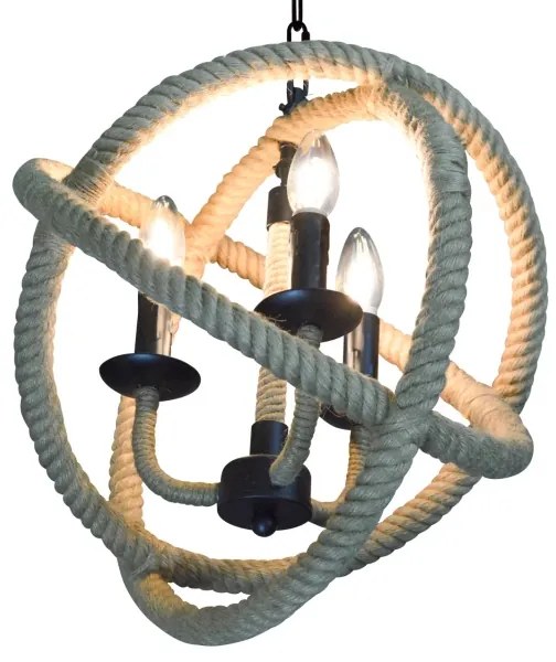 Csillár láncon ROPE GLOBO 3xE14/10W/230V