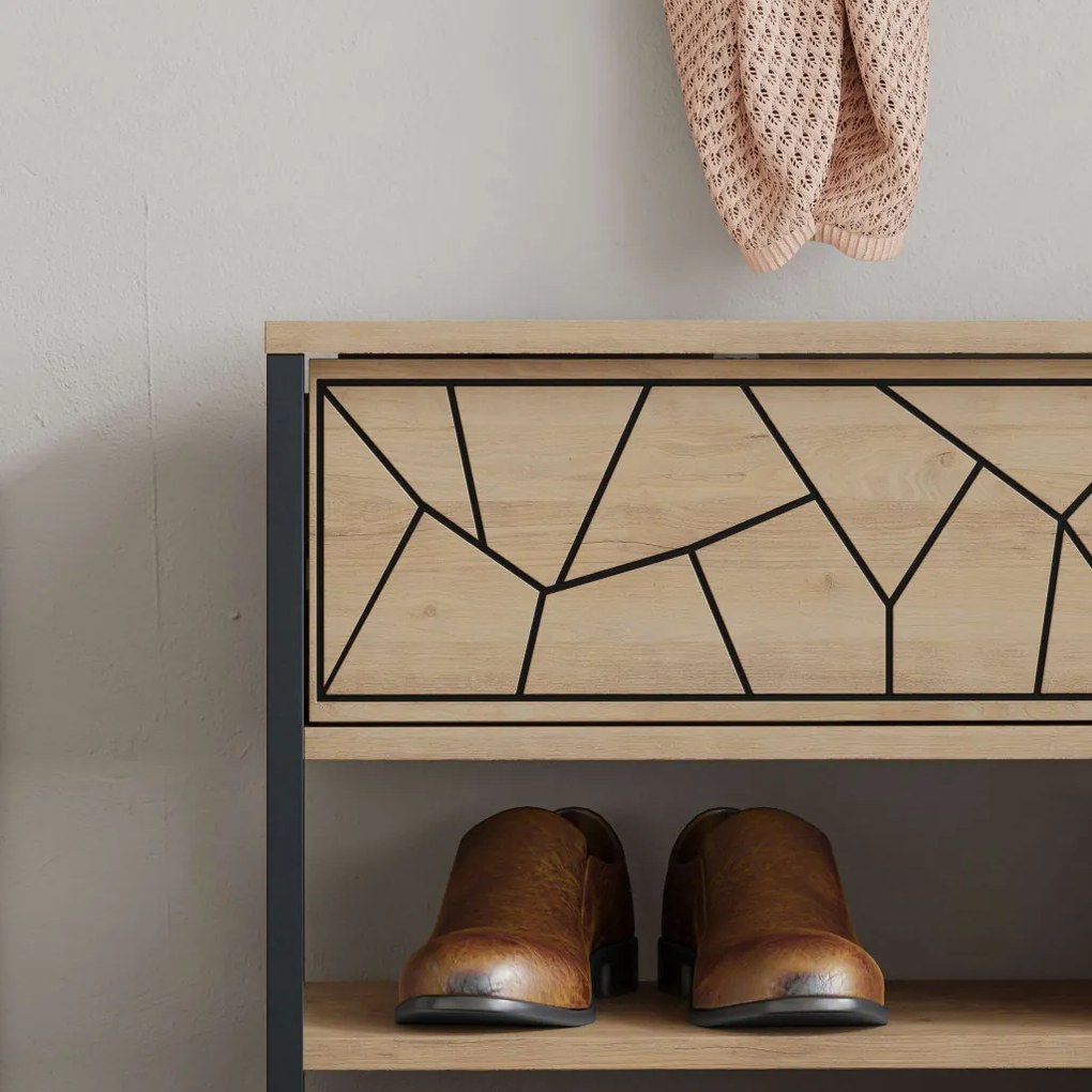 Inola Shoe Bench - Sapphire, Oak