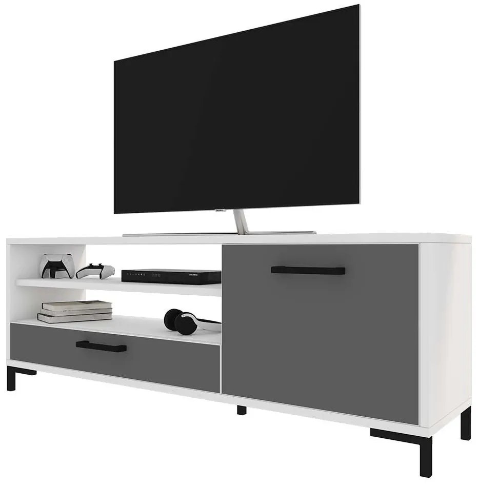 Tv szekrény/asztal Cascade (fehér + szürke). 1098743