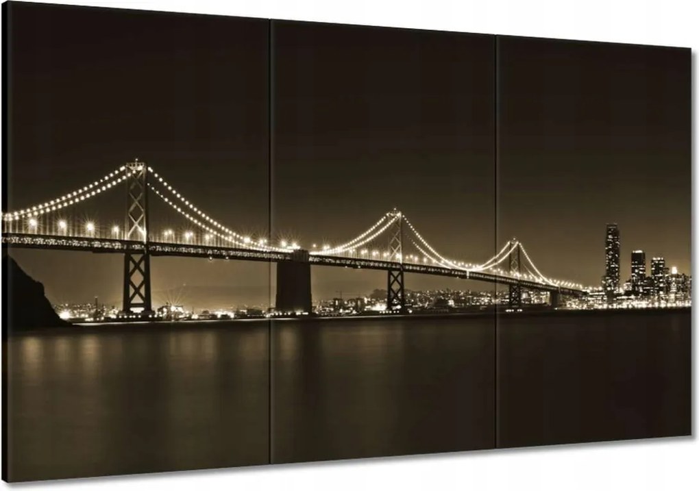 Festmények 120x80 Híd az éjszakában szépia