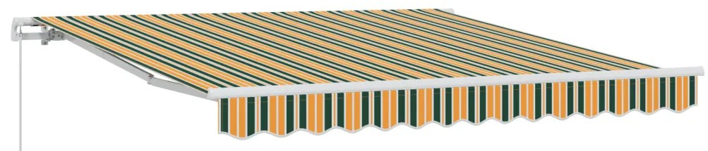 Kézi Behúzható Napellenző Zöld és Sárga 350x250 cm