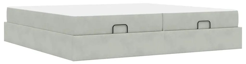Ágykeret Világosszürke 200 x 200 cm Bársony