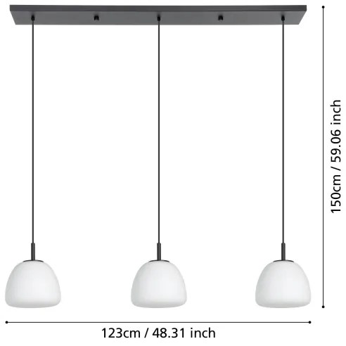 Eglo 390202 - Csillár zsinóron BALMES 3xE27/40W/230V