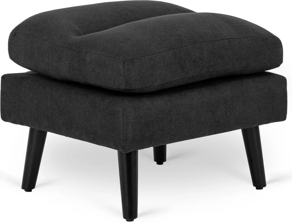 Pihenőfotel fekete színben, lábtartóval HENRY