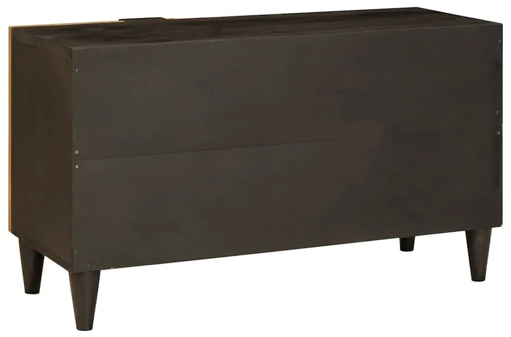 TV szekrény Fekete és Arany 80 x 33 x 46 cm tömör mangófa
