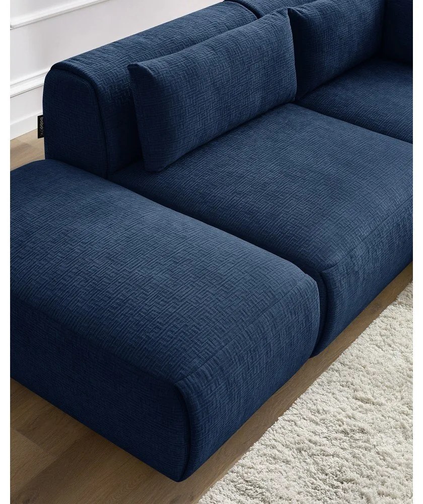 Sötétkék sarokkanapé (variálható) Jeanne – Bobochic Paris