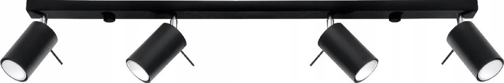 Mennyezeti lámpa Falra szerelhető halogén mozgatható díszléc 4x GU10 fekete