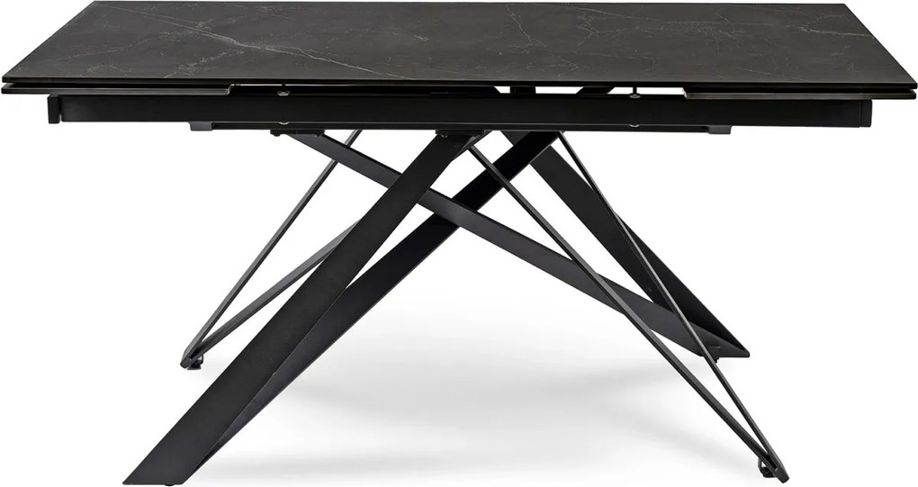 Kihúzható kerámia étkezőasztal 160–240 cm méretben, fekete márvány színben MAXIME