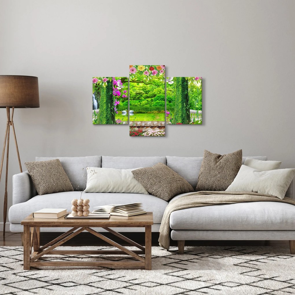 Kép - Varázslatos kert hattyúkkal (90x60 cm)
