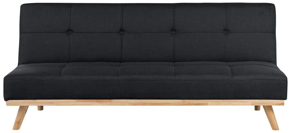 Fekete kárpitozott kanapéágy FROYA Beliani