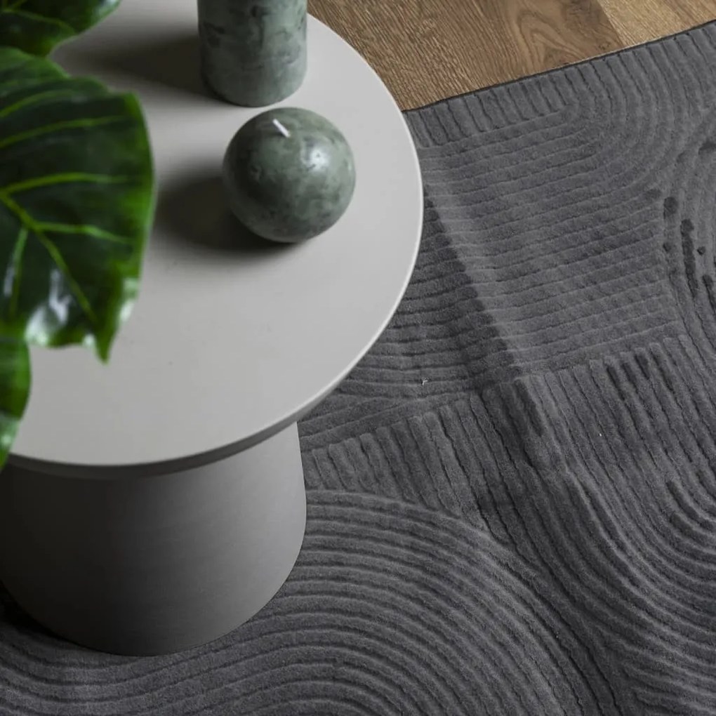 IZA antracit rövid szálú skandináv stílusú szőnyeg 100 x 200 cm