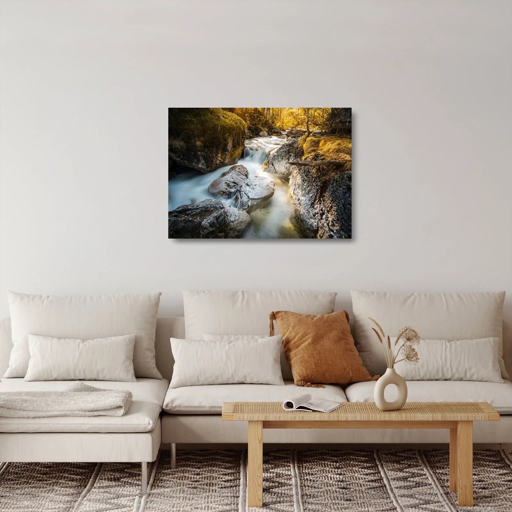Kép - Erdei patak (üvegen) (70x50 cm)