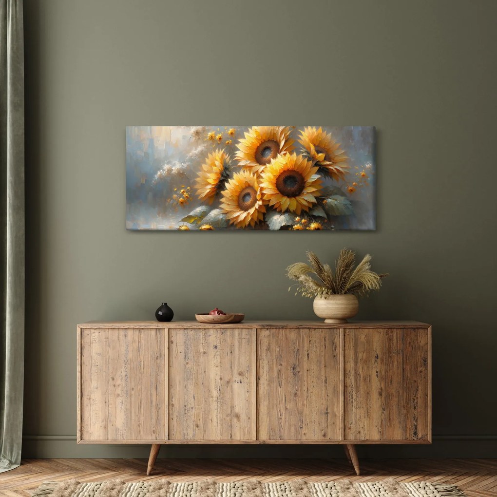 Kép - Napraforgók festménye (120x50 cm)
