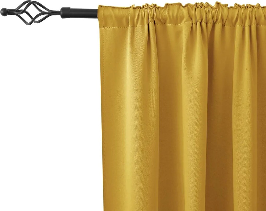 OXFORD sárga függöny 140x250 cm Felfüggesztés: Hullámos sínszalag