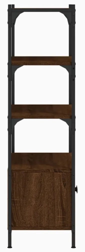 3 szintes barna tölgy szerelt fa könyvespolc 70 x 30 x 109,5 cm