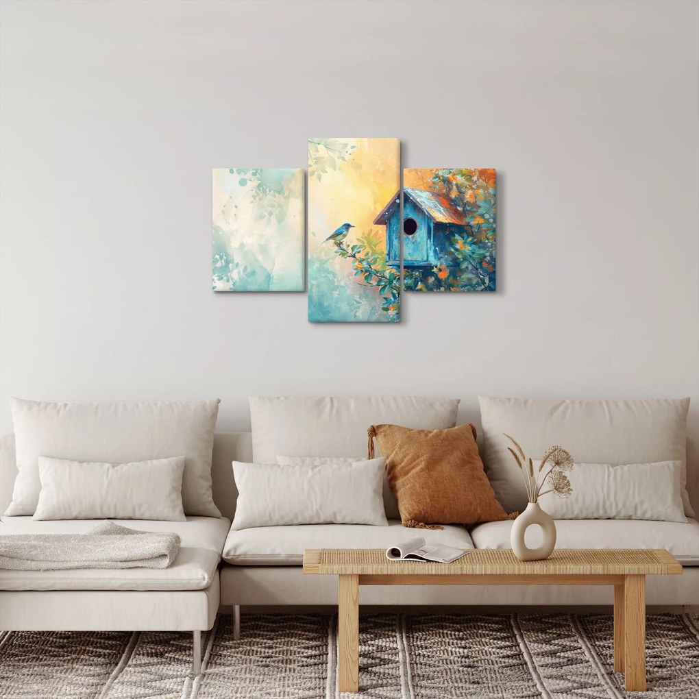 Kép - Madárház, akvarell (90x60 cm)