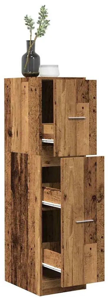 antik fa színű szerelt fa patikaszekrény 30 x 41 x 118 cm