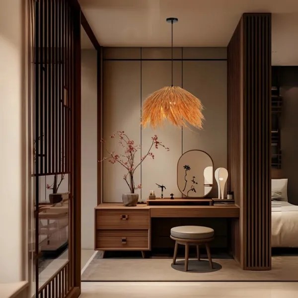 Immax 08272L - Csillár zsinóron NATURALEZA 1xE27/40W/230V átm. 55 cm rattan