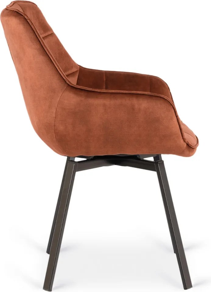 Forgószék rozsdabarna bársony kárpittal – LUNA