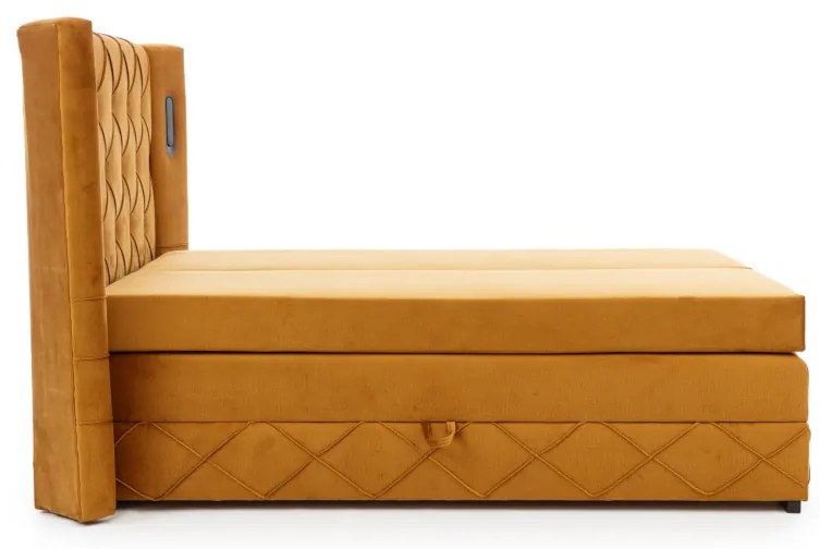 SONO kárpitozott boxspring ágy, 200x200, monolith 84