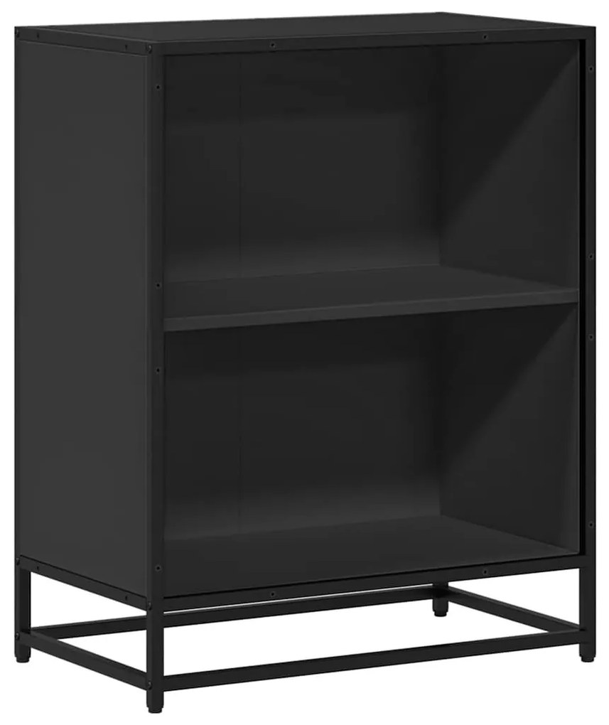 fekete forgácslap könyvszekrény 60x35x76 cm
