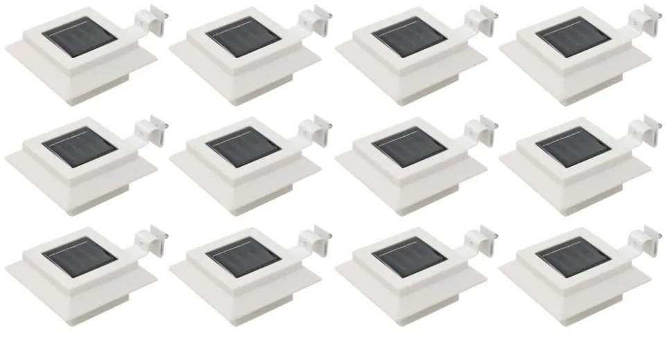 12 db fehér négyzet alakú kültéri napelemes LED lámpa 12 cm