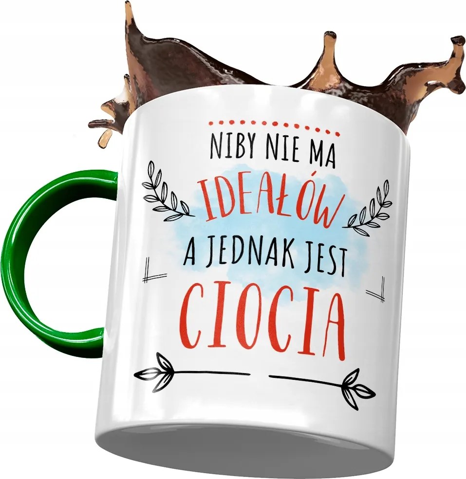 Zöld Bögre Nagynéni Születésnap Ajándék Nyomtatott Fotóval