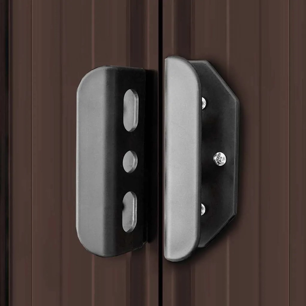 barna acél kerti fészer 194 x 121 x 181 cm