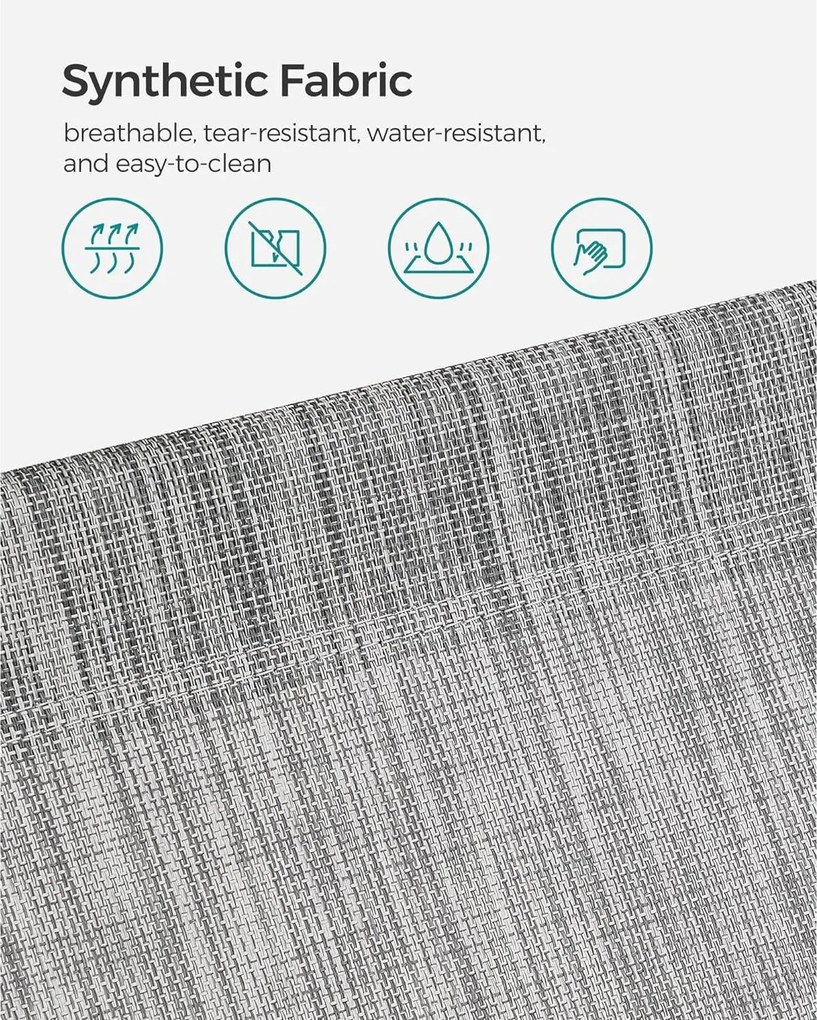 Összecsukható napozóágy napellenzővel 53 x 193 x 29,5 cm, 150 kg-ig terhelhető, Greige