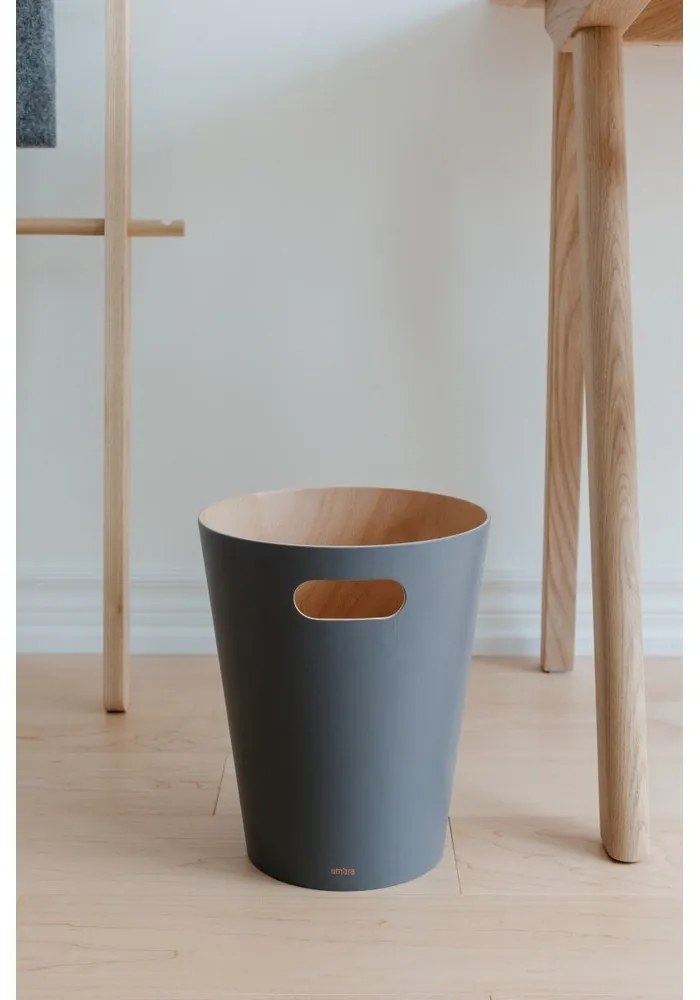 Sötétszürke fa szemetes 7,5 l Woodrow – Umbra