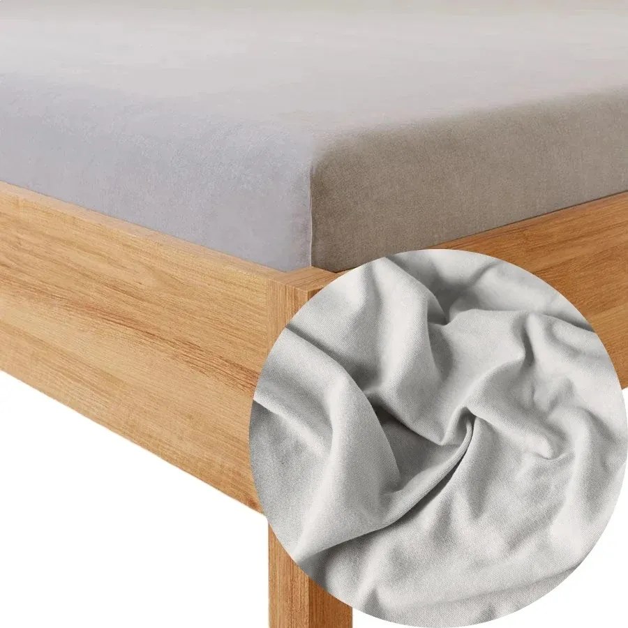 Gumis Lepedő Jersey 100% Pamut 90x200 világosszürke