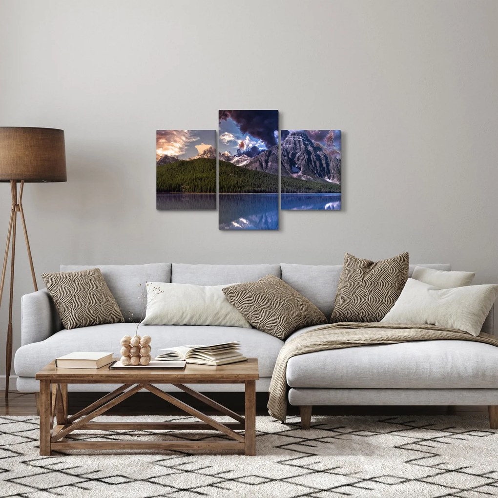 A tó és a hegyek képe (90x60 cm)