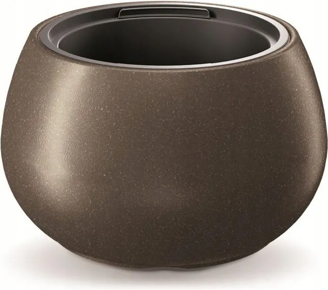 Műanyag virágcserép Heos betéttel, kávé 260173-1864