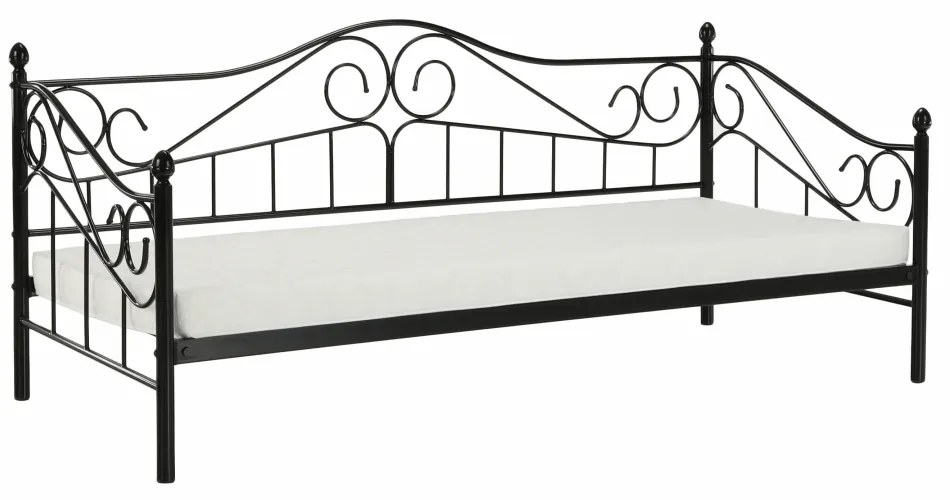 Egyszemélyes ágy 90 cm Danina (fekete) (ágyráccsal). 1016019