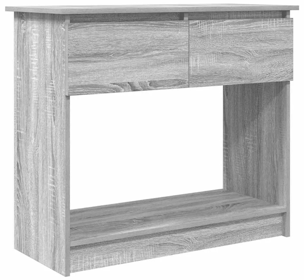 szürke sonoma színű konzolasztal fiókokkal 85,5x38,5x74,5 cm