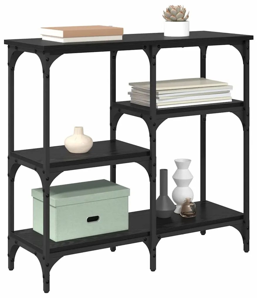 vidaXL polcokkal tárolóval Musta tammi 80 x 29 x 75 cm Faanyag