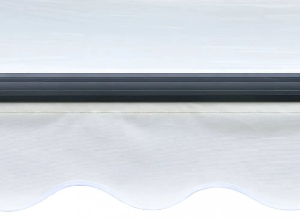 krémszínű kézzel kihúzható LED-es napellenző 300 x 250 cm