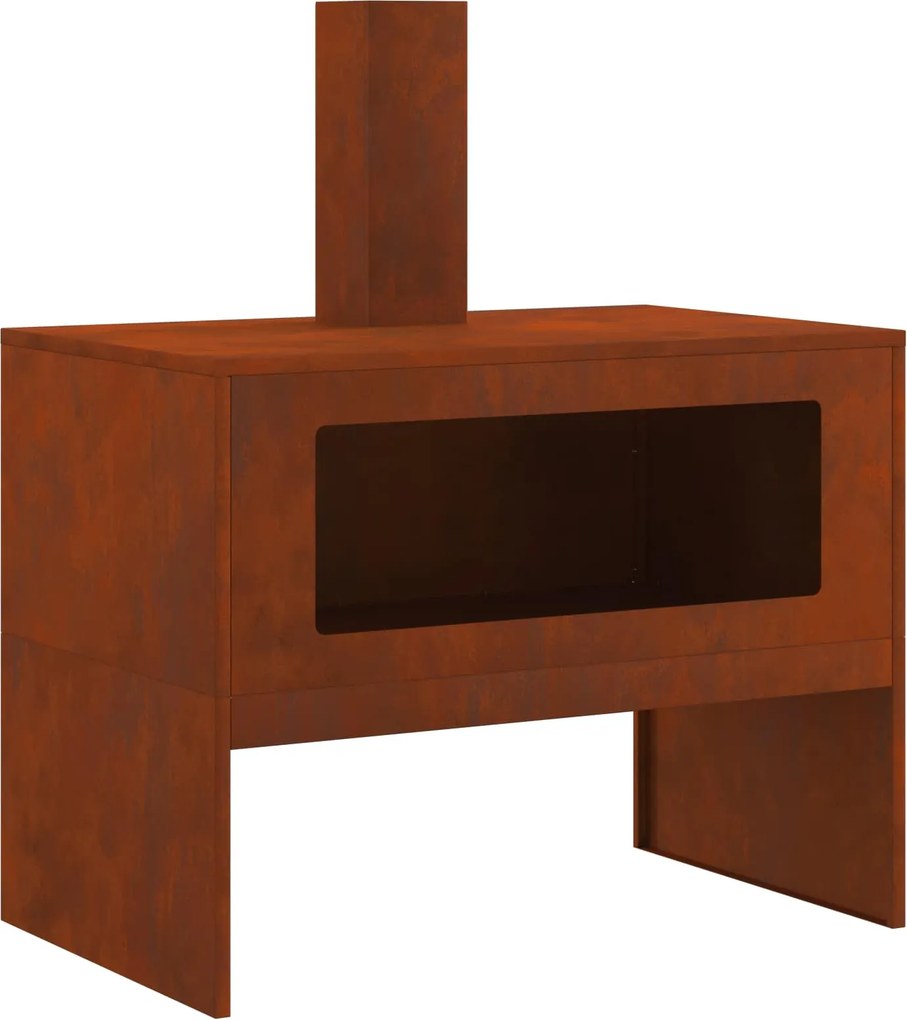 vidaXL Tűzrakó Barna 80 x 50 x 96 cm Időjárásálló acél