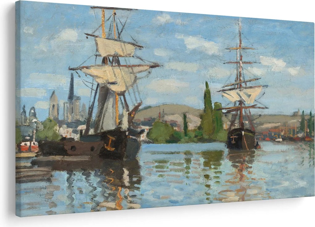 Kép - Claude Monet, Ships Riding on the Seine at Rouen, reprodukciók (90x60 cm)