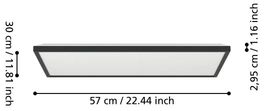 Eglo 901469-LED RGBW Dimmelhető fürdőszobai lámpa ROVITO-Z 17,2W/230V 30x57cm IP44 fekete