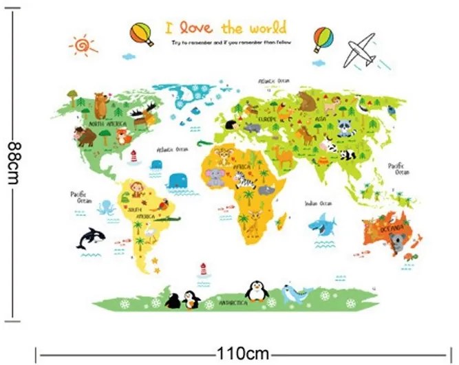 PIPPER | Falmatrica"Színes világtérkép" 88x110 cm