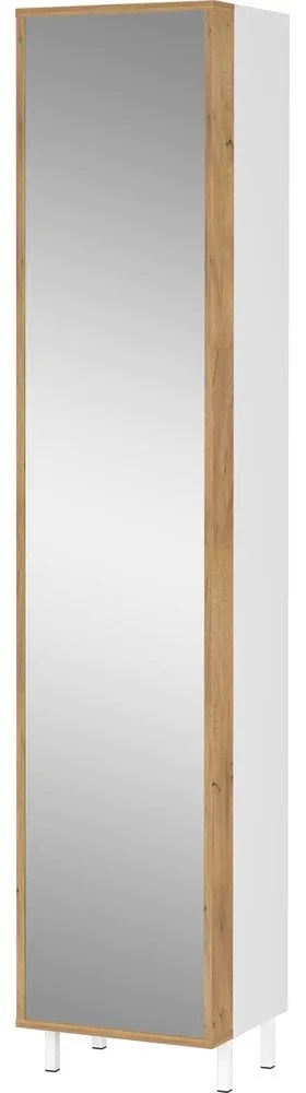 Fehér magas-keskeny fürdőszoba szekrény 39x195 cm Topeka – Germania