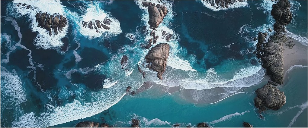 Flizelin tapéta Divatos 3D fali ragasztó Óceáni hullámok 250x104 Ragasztó